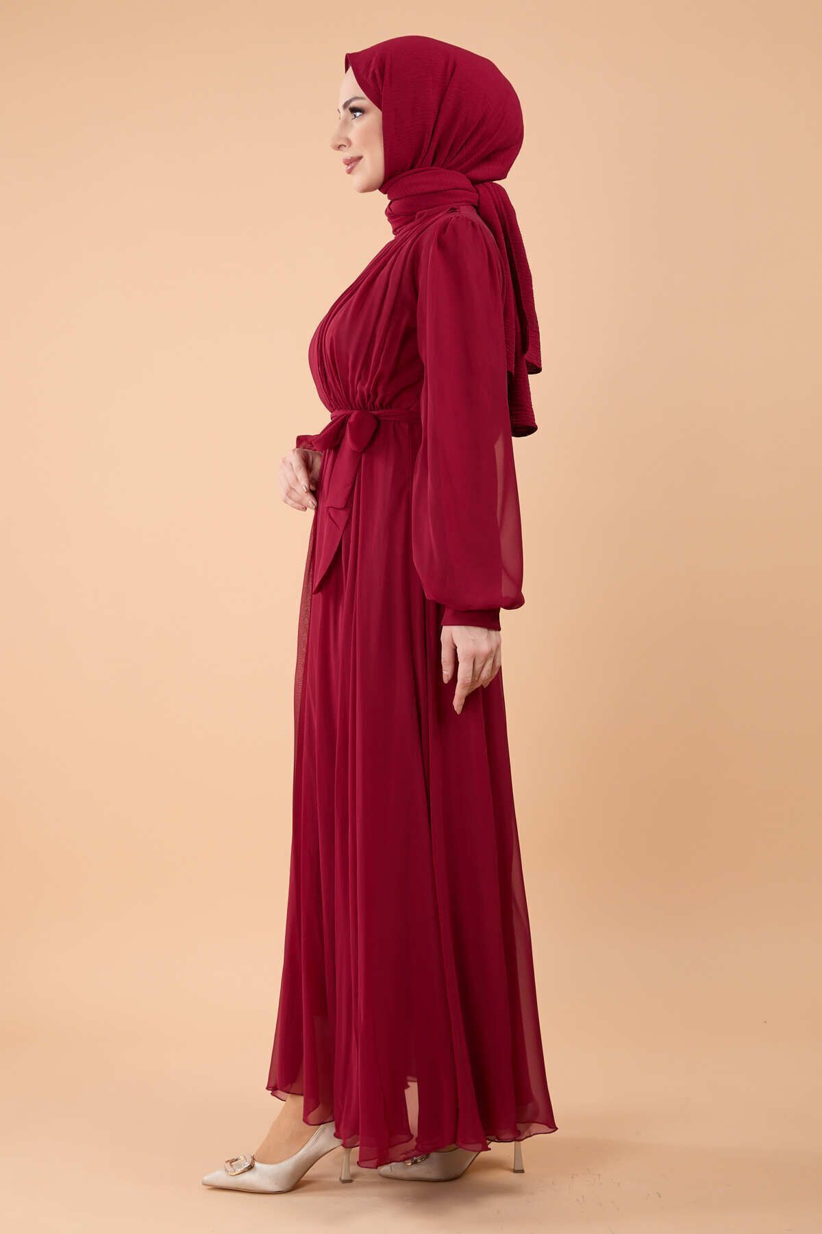 TOFİSA-23863-BORDO Rochie 3