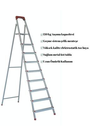 ZE Zigana Ev Gereçleri 8+1 Ev Tipi 150kg Taşıma Kapasiteli Profil Merdiven