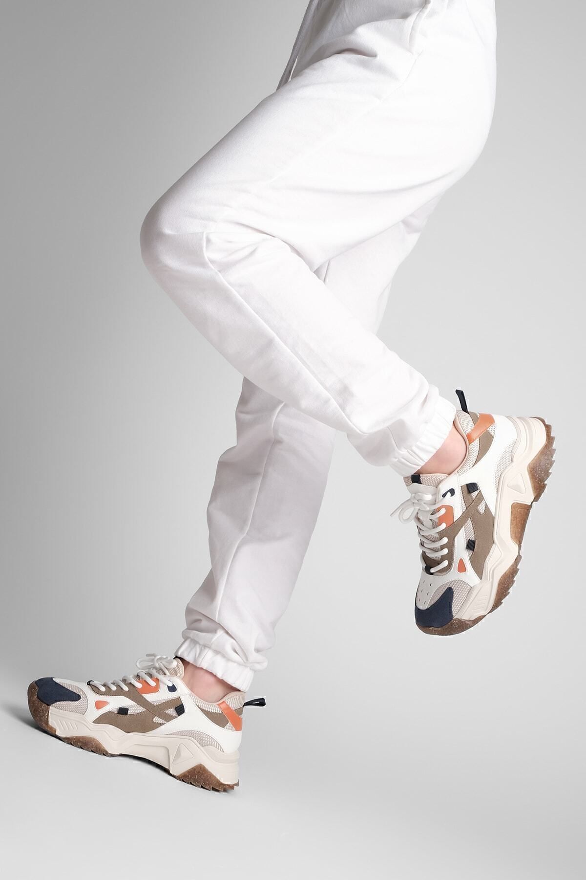 Marjin-Damen Sneaker mit hoher Sohle, Schnürschuh, Sportschuh Edisa Powder 4