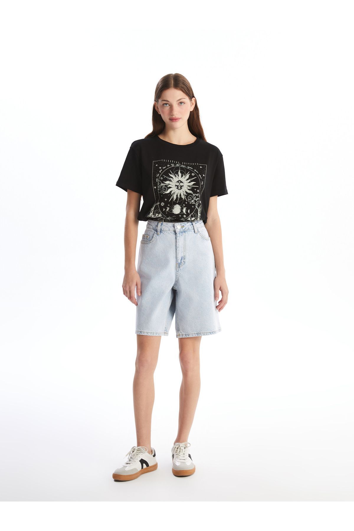 LC Waikiki Pantaloni Scurti De Damă, În Formă De Bermude Femeie - 24