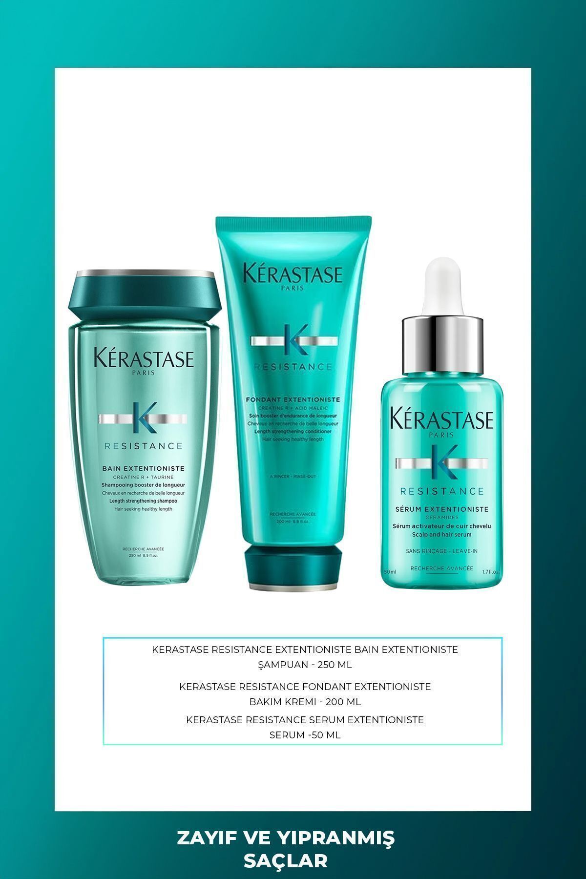 شامپو Kérastase Resistance Extensioniste 250 ml کرم فوندانت 200 ml سرم 50 ml Kerastase