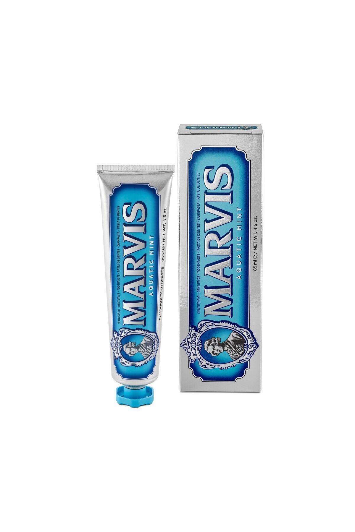 خمیردندان مردانه و زنانه خمیر دندان نعناع آبزی 85 میل + مسواک نرم 2 مجموعه مراقبت ماوریس Marvis