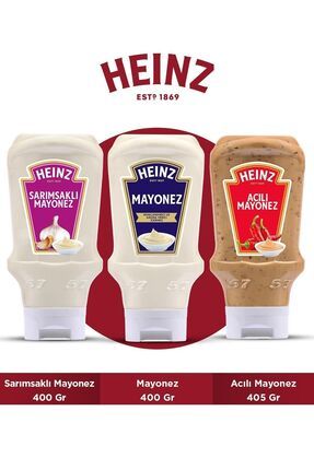 Heinz Mayonez 3'lü Set (sarımsaklı Mayonez 400 Gr + Mayonez 400 Gr + Acılı Ma...