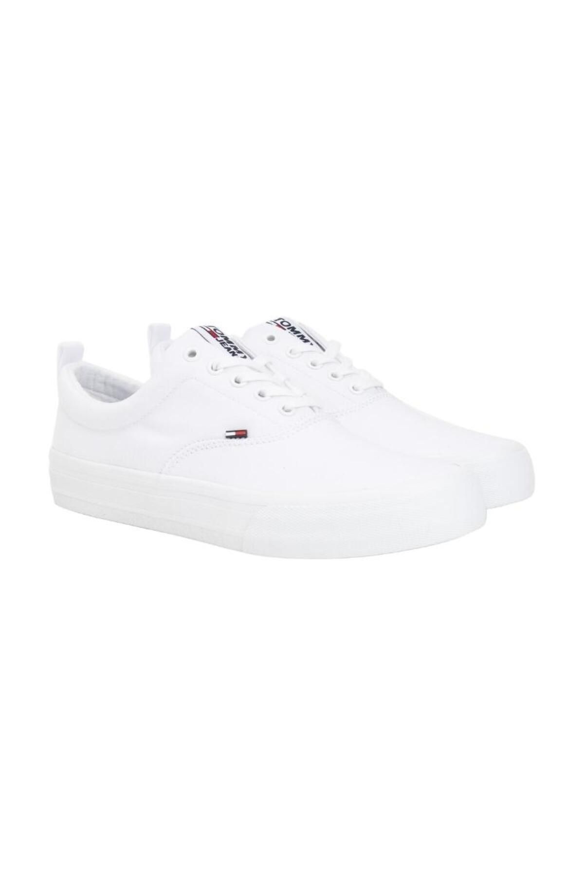 اسنیکر سفید مردانه کفش ورزشی پوست EM0EM00530100 Tommy Hilfiger