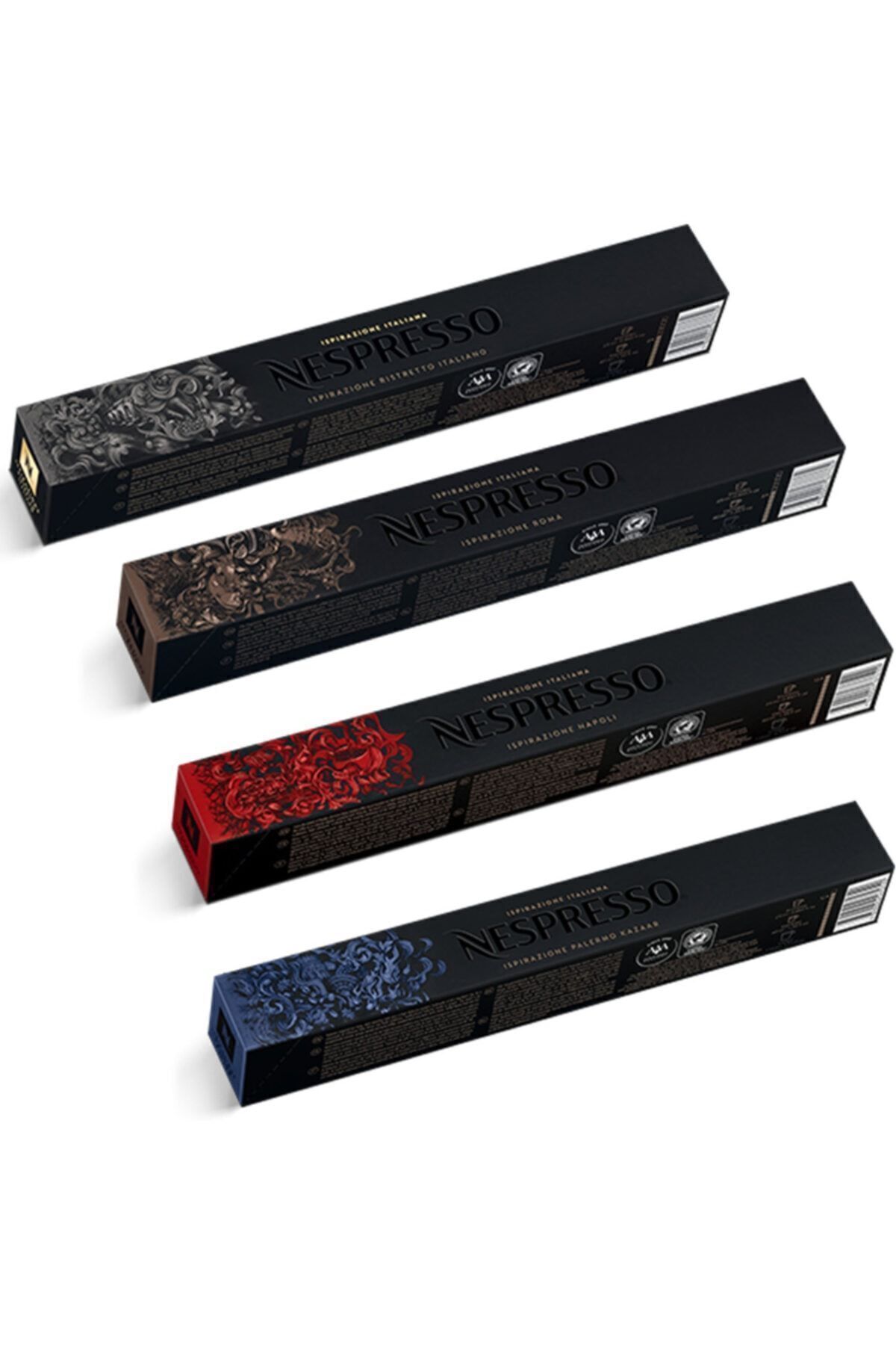 Nespresso Roma, Napoli, Palermo Kazaar ve Ristretto Italiano Kapsül Kahve 10 Lu - 4 Lü Set