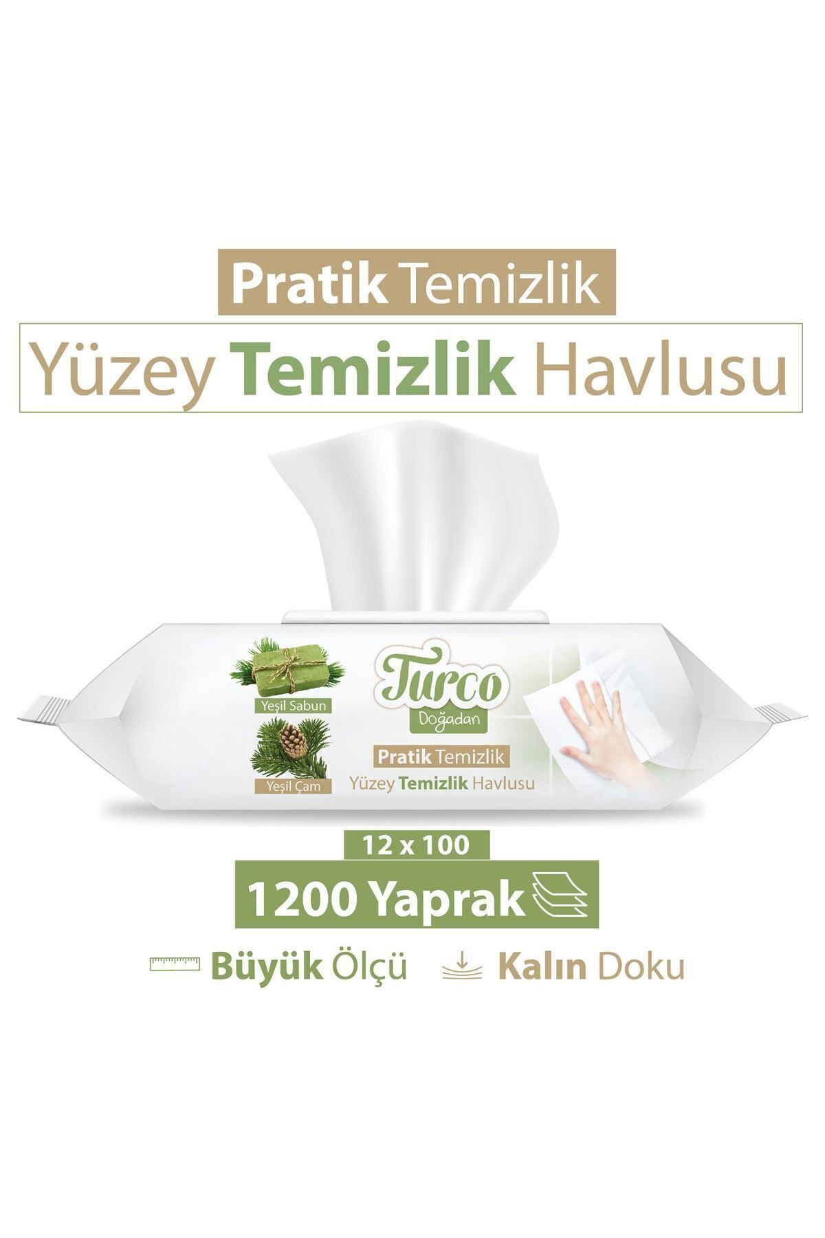 Turco Doğadan Pratik Yüzey Temizlik Havlusu 12X100 (1200 Yaprak)