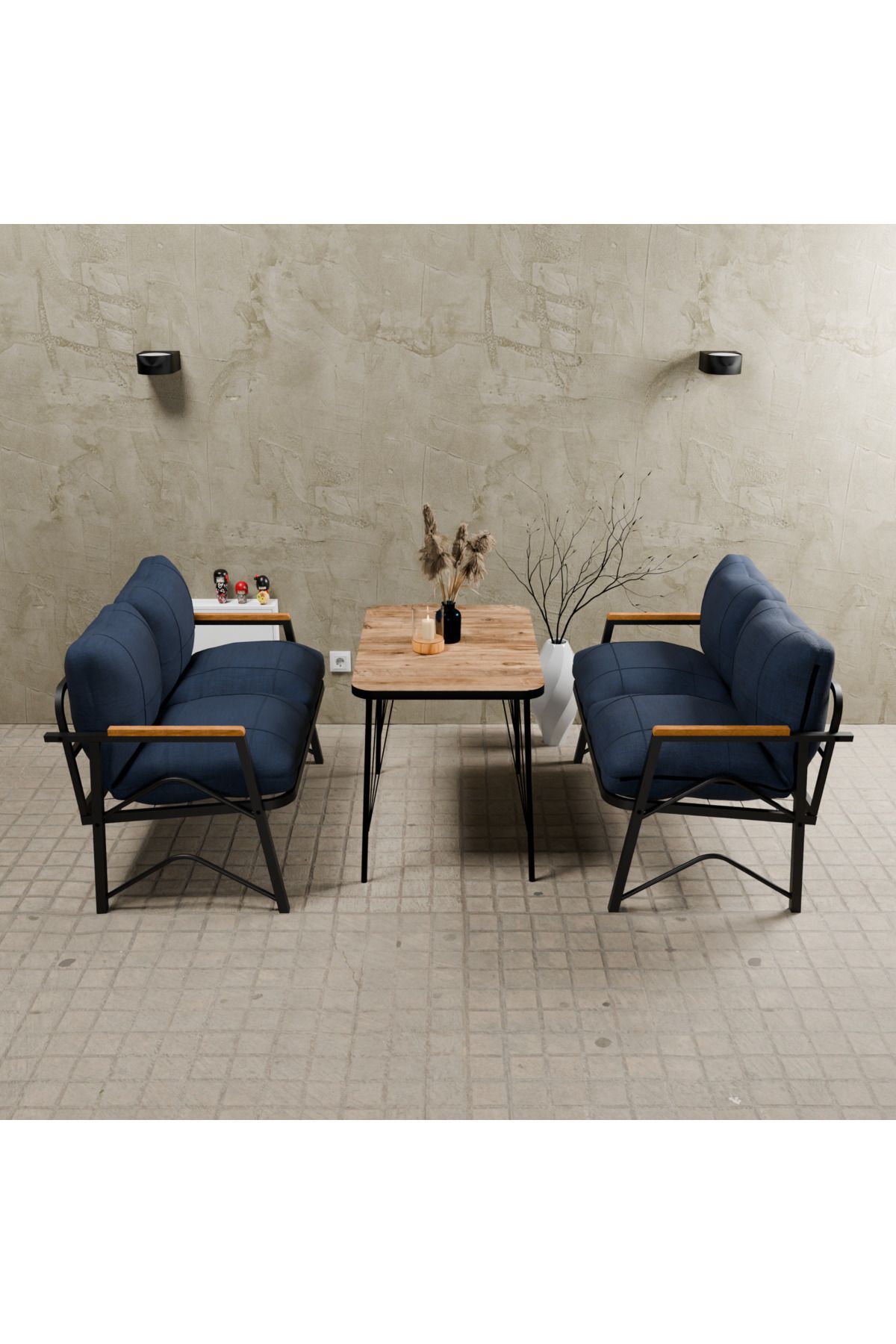 Symmetry Model, Balcony, Kitchen, Garden,Cafe,metal Sofa Set,Garden Set,Tea Set, 2+2 SETS+TABLE