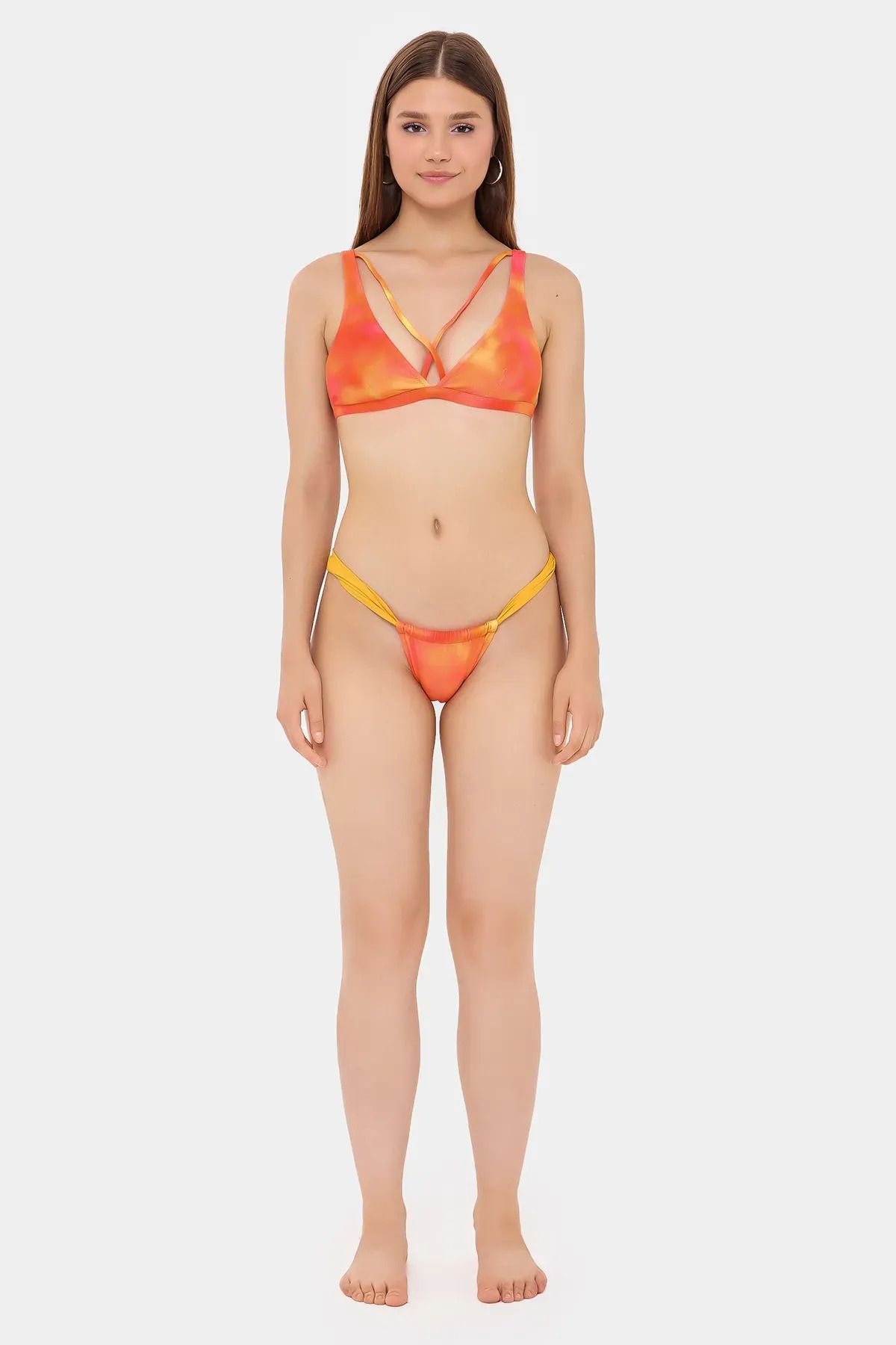 Hiccup-Ombre Patterned Strappy Bikini Set 1
