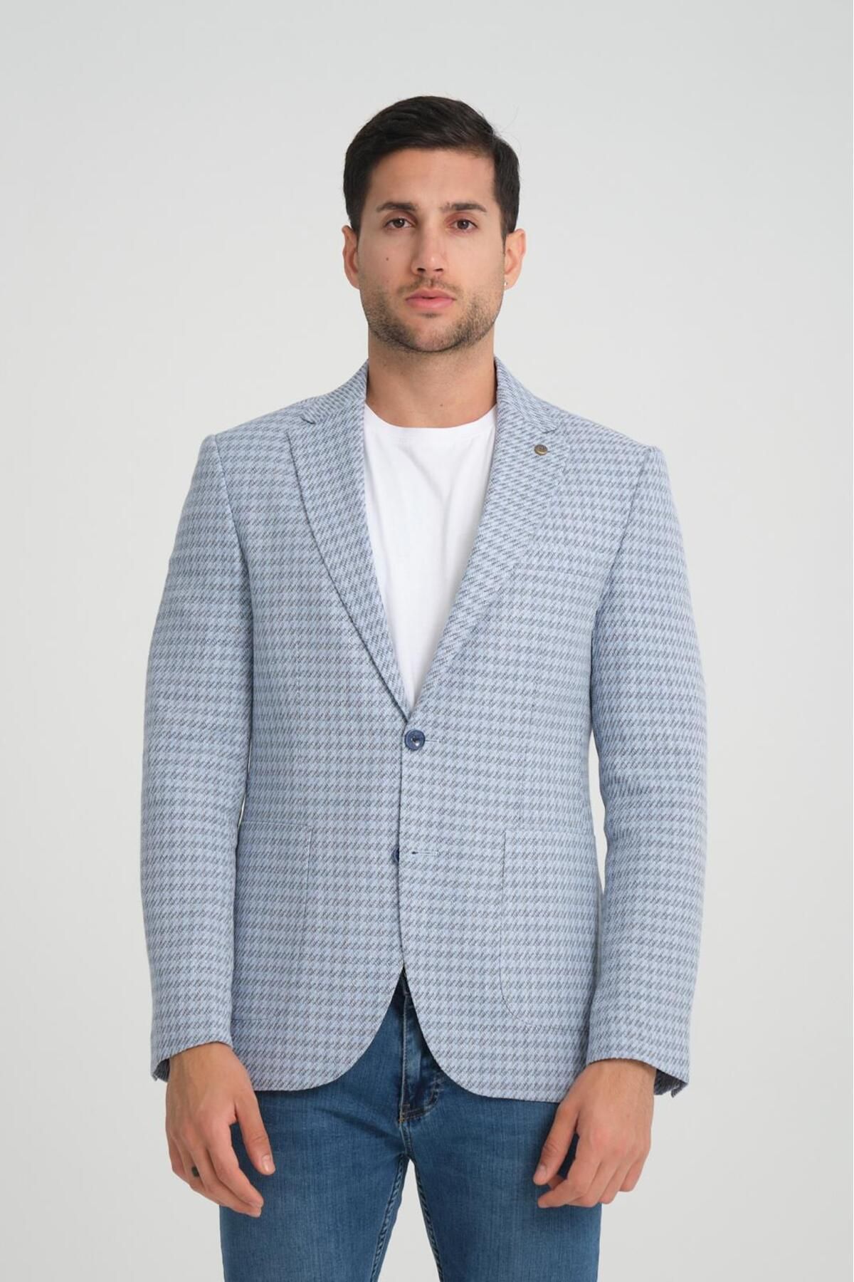 ژاکت مردانه آبی Luisero | 1449 اورجینال - تصویر 4