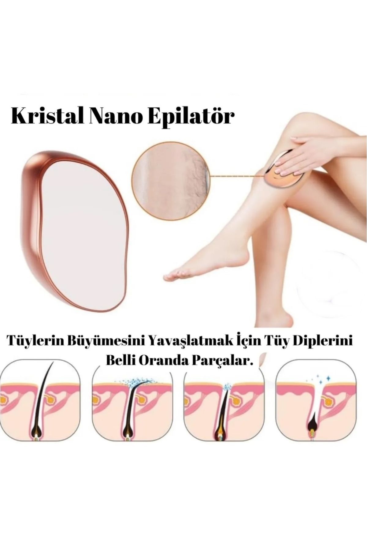 LUPİX Crystal Eraser Epilasyon Aleti Tüy Silgisi Tüy Alıcı Fiziksel Kristal Epilatör