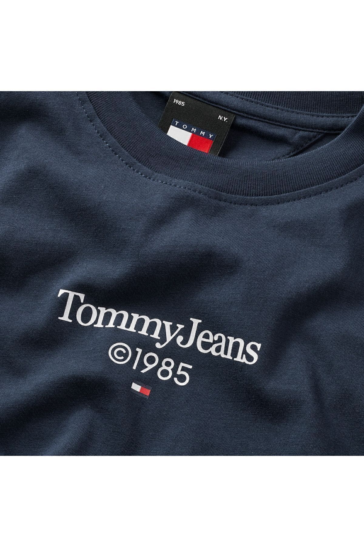 تی شرت آبی مردانه آرم پرچم نر یقه پنبه ارگانیک خالص برای استفاده روزانه مناسب است Tommy Hilfiger