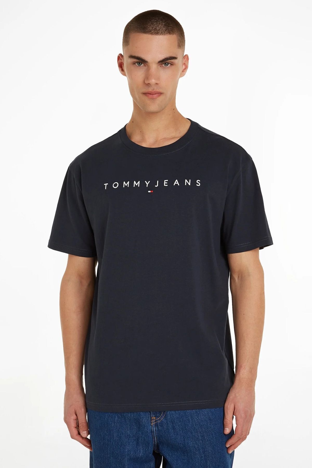 تی شرت مردانه آبی تیره با لوگوی برند مناسب برای استفاده روزانه Dm0dm17993-C1g Tommy Hilfiger