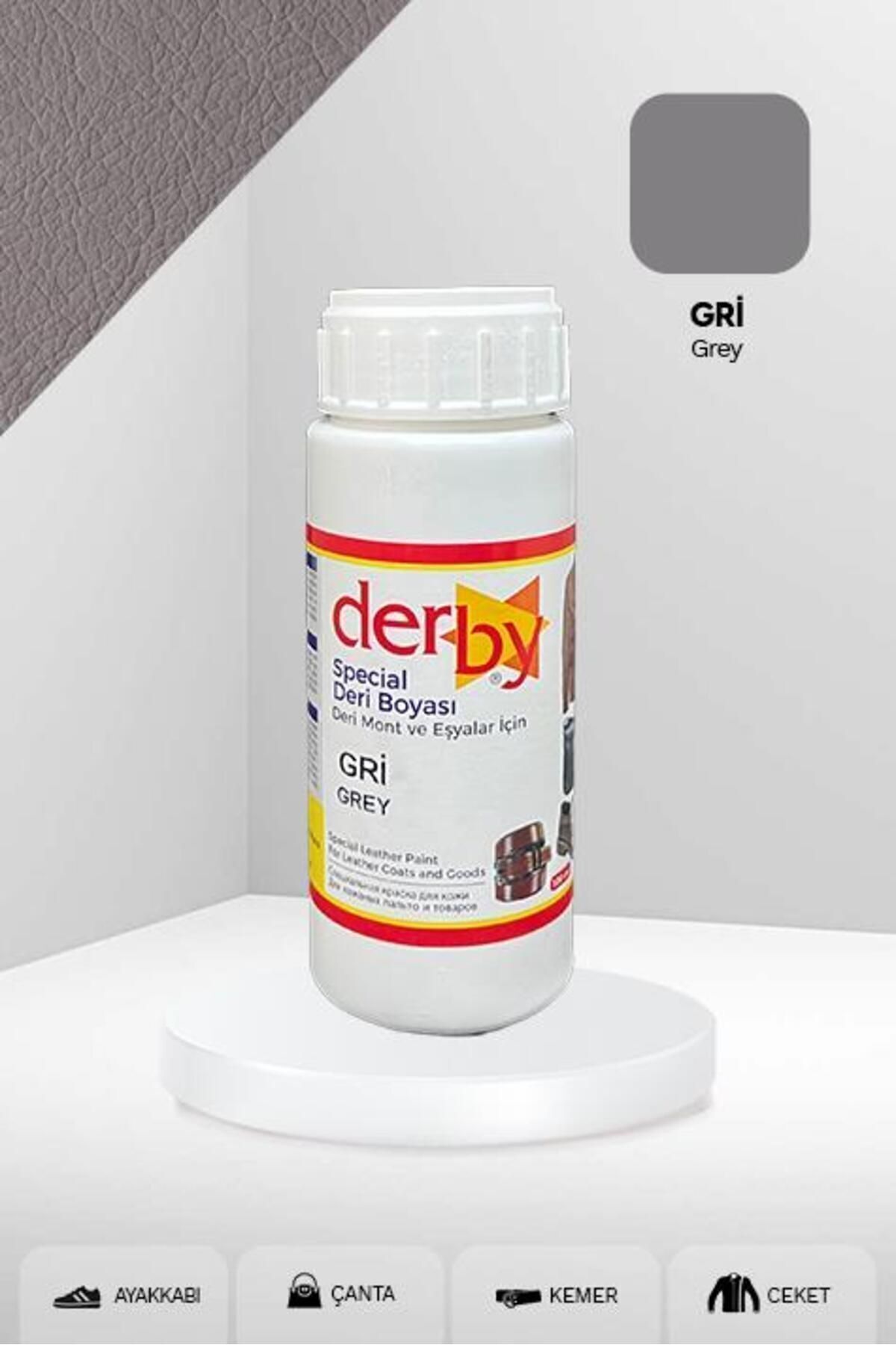 Derby Special Gri Deri Boyası 100 ml / Mont Eşya Çanta Kemer Cüzdan Ayakkabı Deri Boyası
