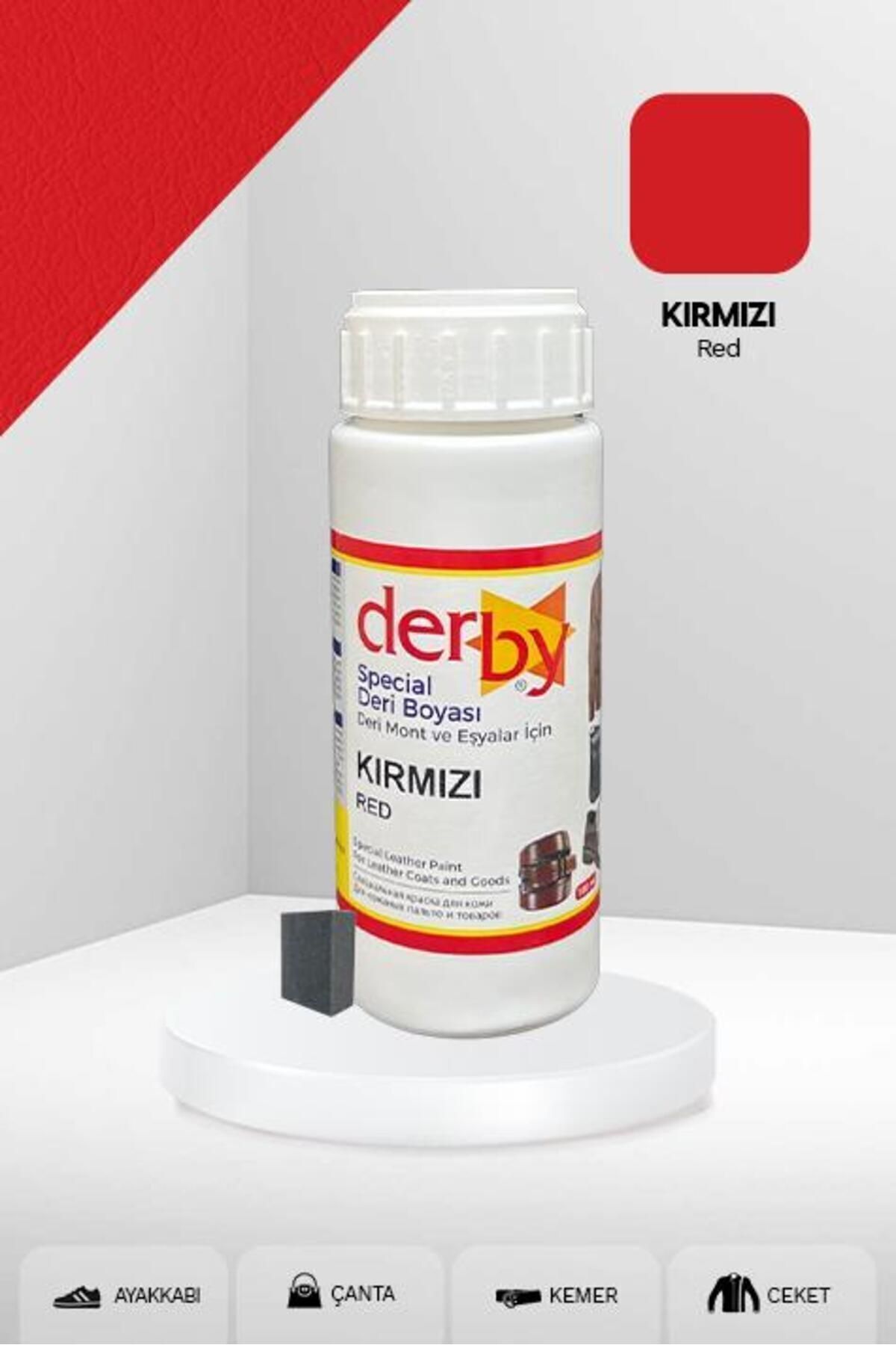 Derby Special Kırmızı Deri Boyası 100 ml / Mont Eşya Çanta Kemer Cüzdan Ayakkabı Deri Boyası