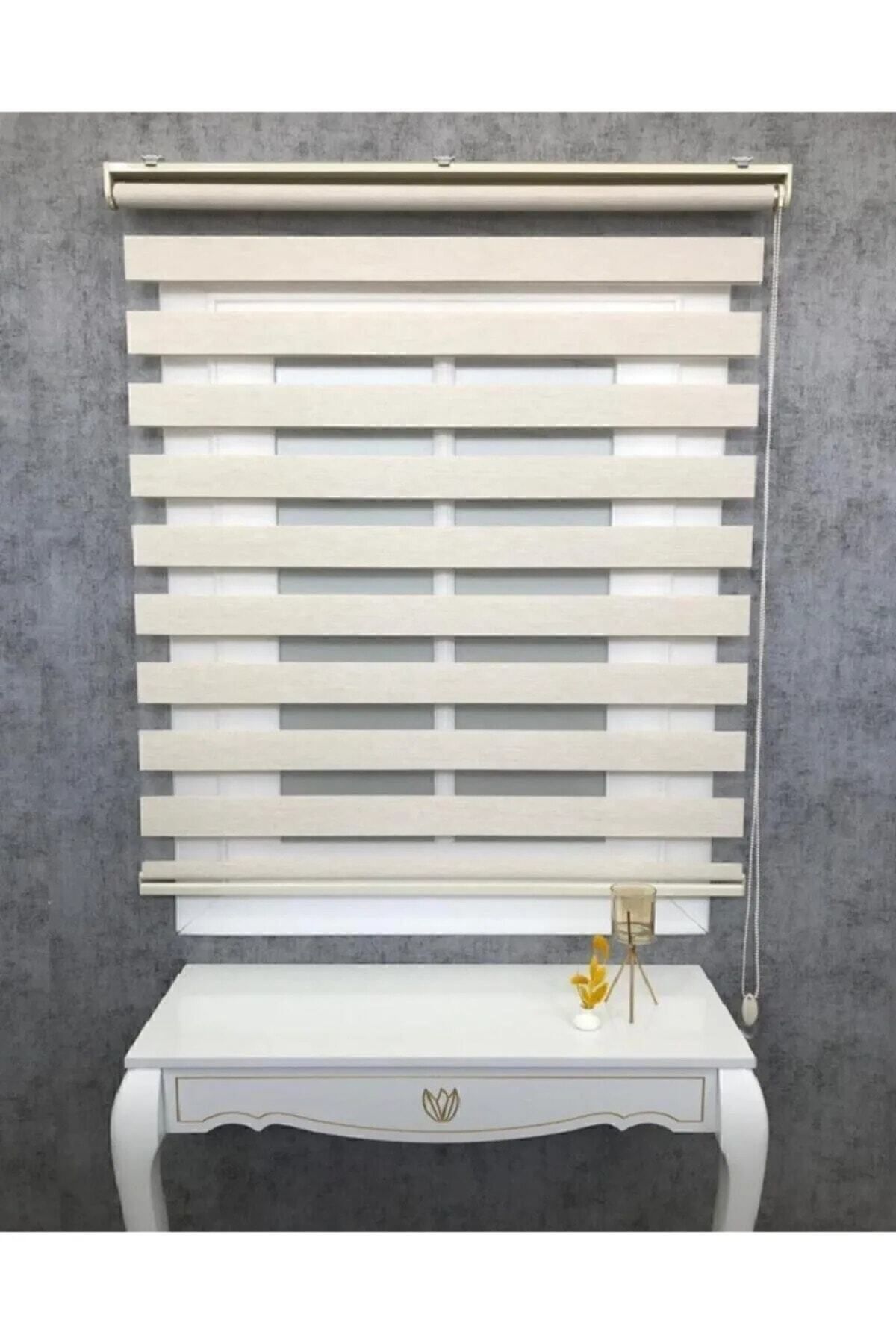 NetworkAvm Ithal Sütlü Kahve Bambu Stor Zebra Perde Etek Dilimsiz