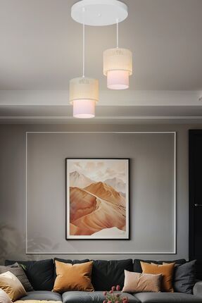 AG LightDesign Beyaz Sarkıt Avize Salon Yatak Odası Mutfak Modern Şık Lamba