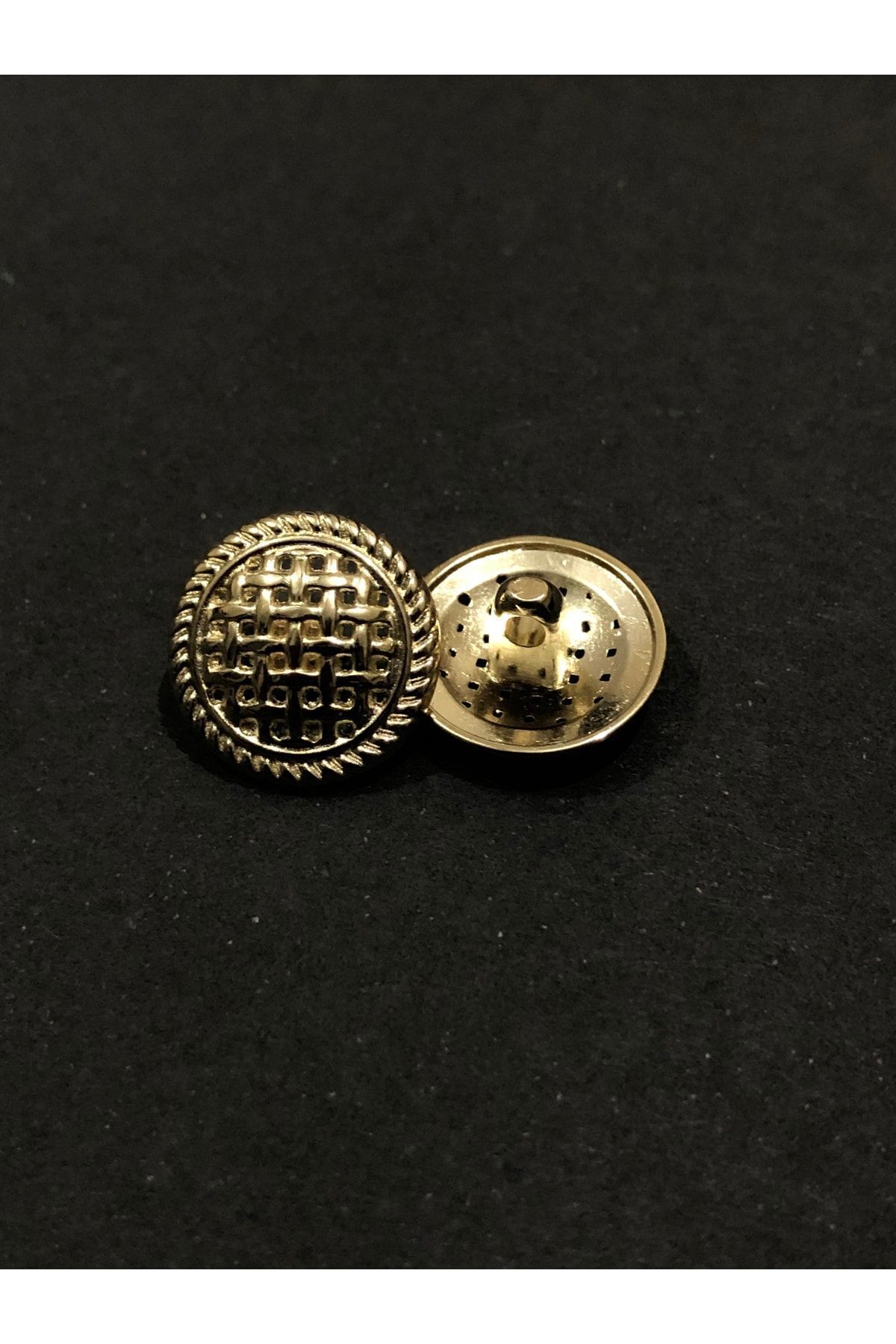 aensia-Gold Gold Mesh Model Button Small Size Button 24 Size Metal Button - Pack of 6 Buttons 4