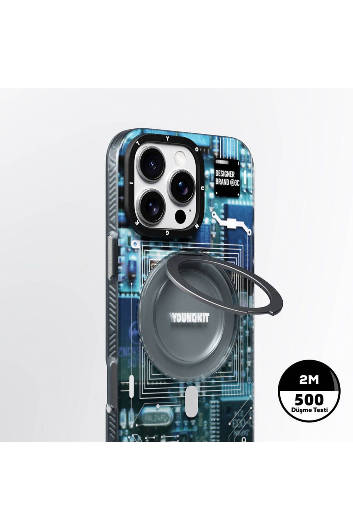 iPhone 16 Pro Youngkit Technology Serisi Magsafe Uyumlu 360° Standlı Kılıf