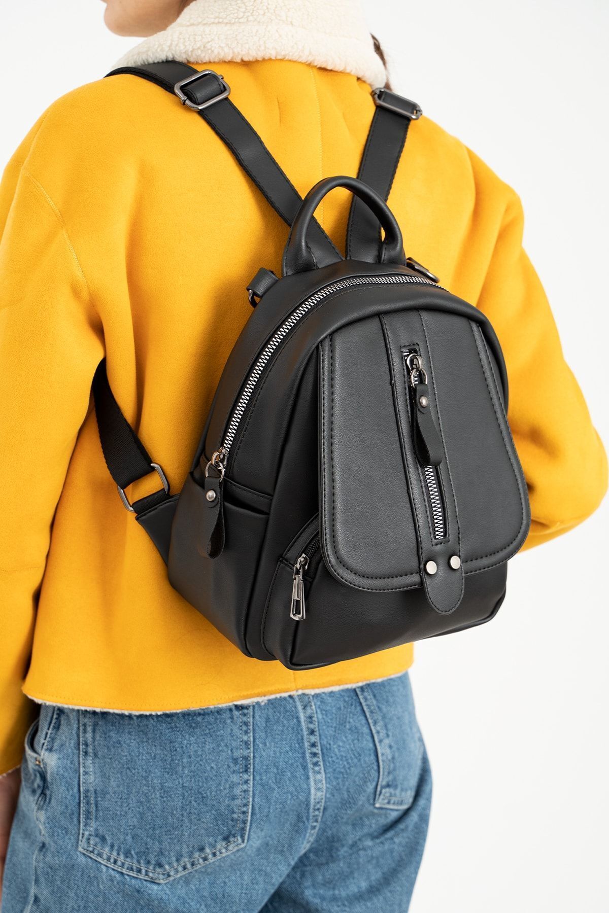 FiONA BAG Fiona&Polo Kadın Siyah Sırt Ve Omuz Çantası Taşıması Kolay Ve Çok Kullanışlı fotoğrafı 2 (önizleme)