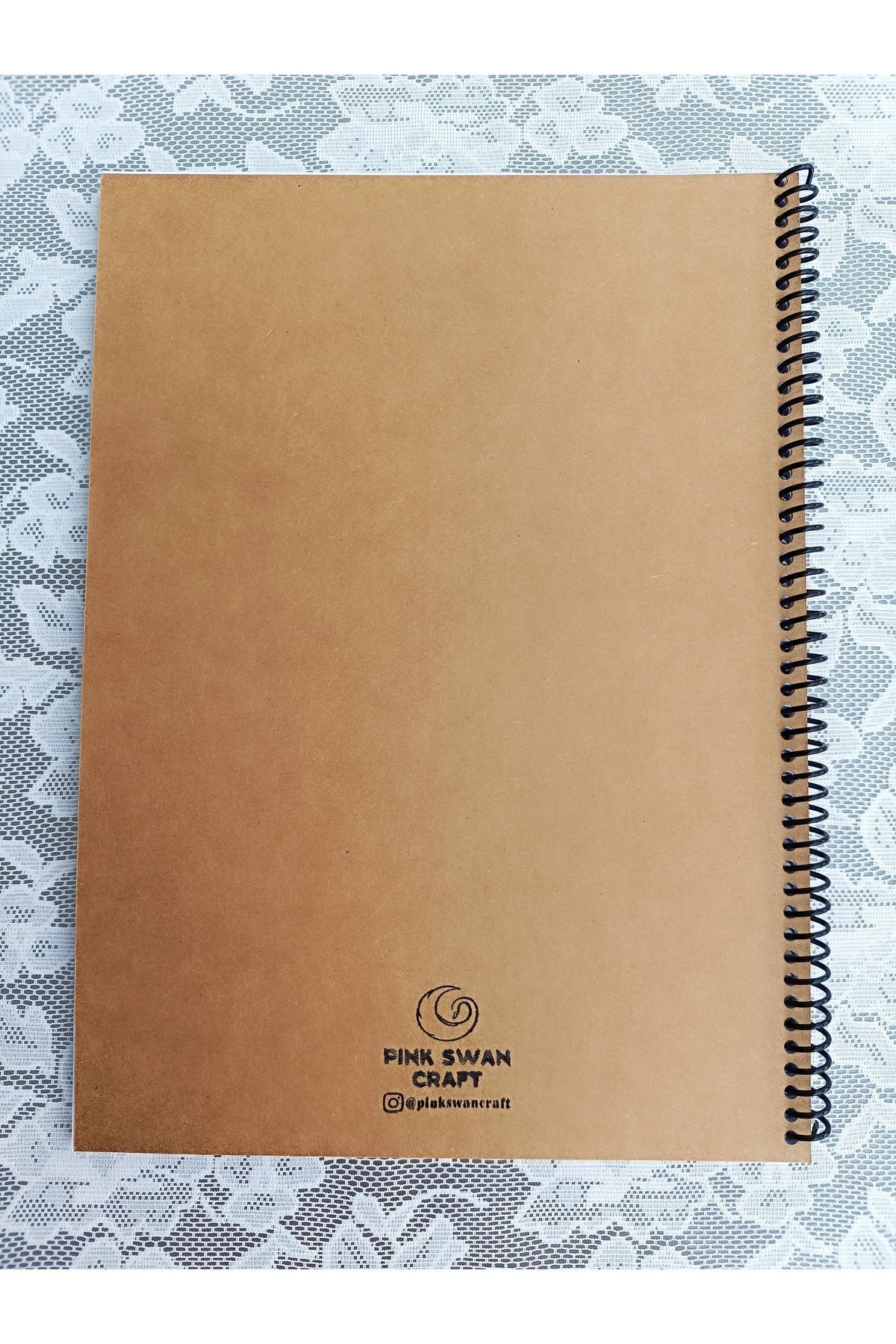 Pink Swan Craft-A4 Thick Kraft Cover Notebook – White Inside, 30 Sheets 60 Pages, Scrapbook, Bullet Journal, Sketchbook 6