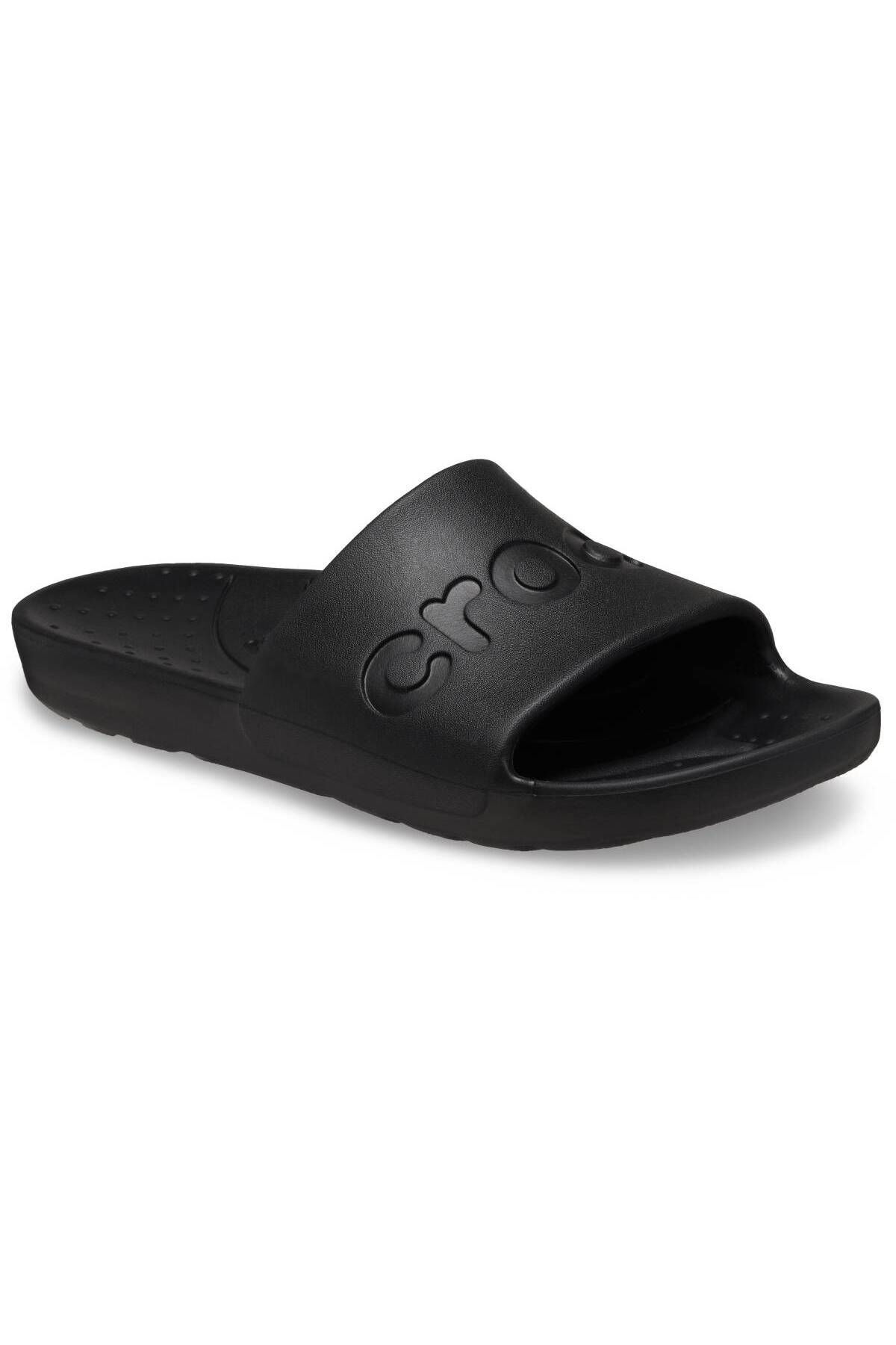دمپایی یونیسکس برند کراکس با طراحی شیک و بند تک، کفی EVA و پایه مقاوم در رنگ مشکی Crocs
