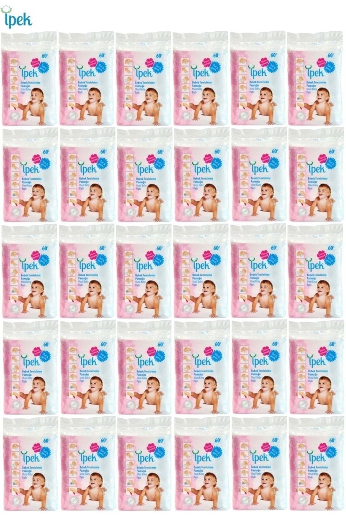 پنبه تمیز کردن نوزاد 1800 عدد (30 pk*60) 1 جعبه İpek