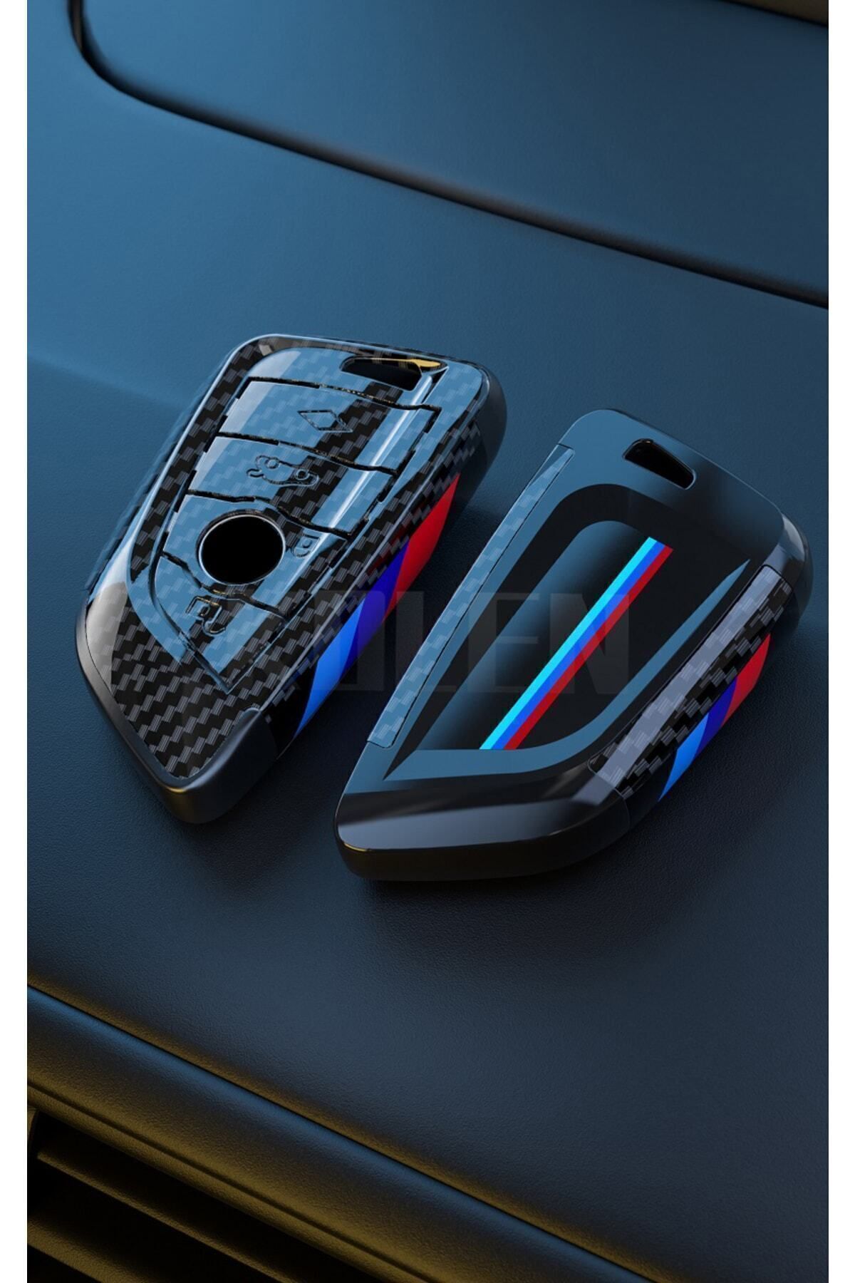 idealaksesuar Bmw Anahtarlık Karbon Detaylı Anahtar Kılıfı Sert Plastik Şık Tasarım G X Serisi Uyum Car Keychain