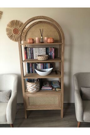 aminesanatevi Doğal Ahşap Kitaplık