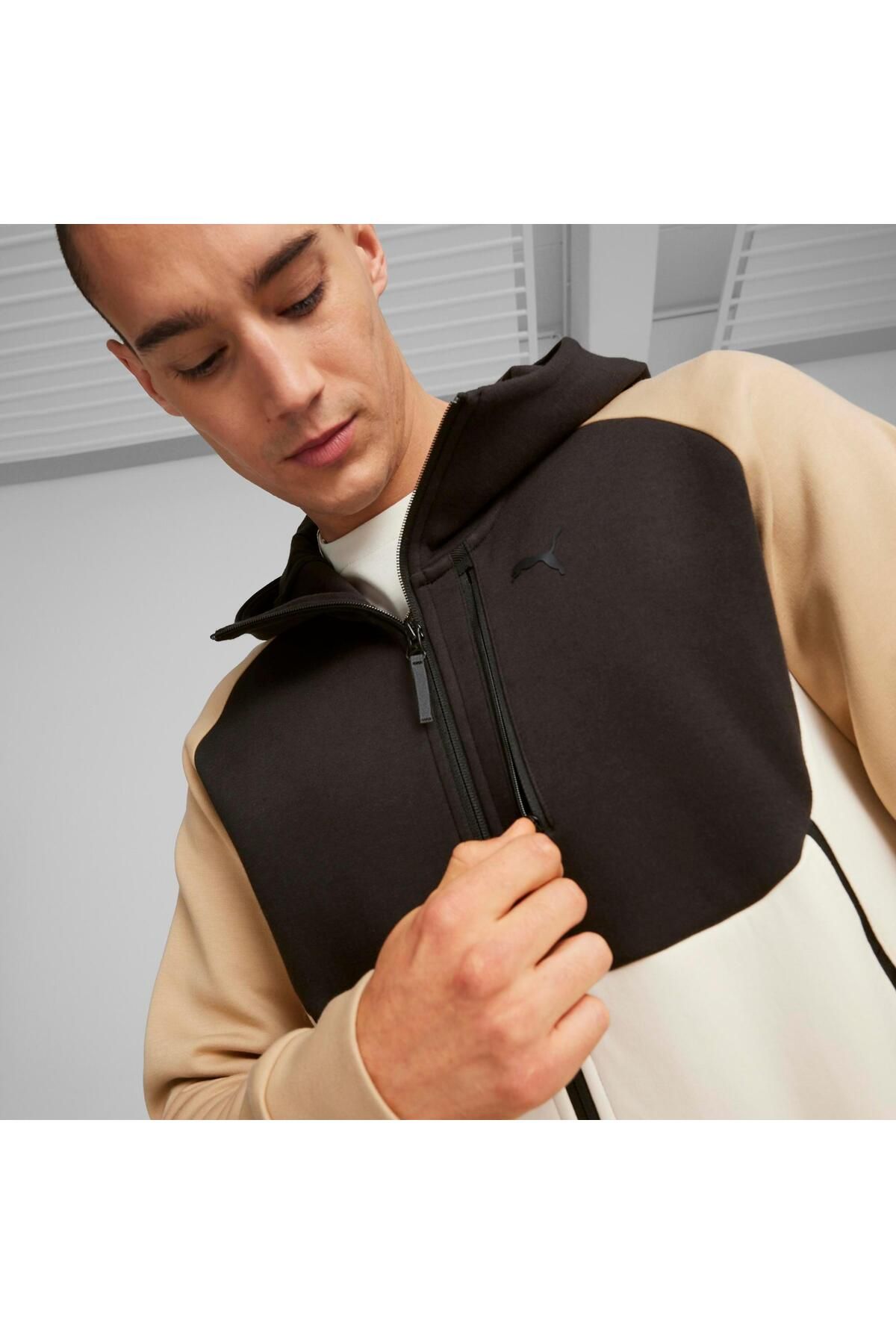 سویشرت خاکستری مردانه TECH FULL ZIP اورجینال Puma