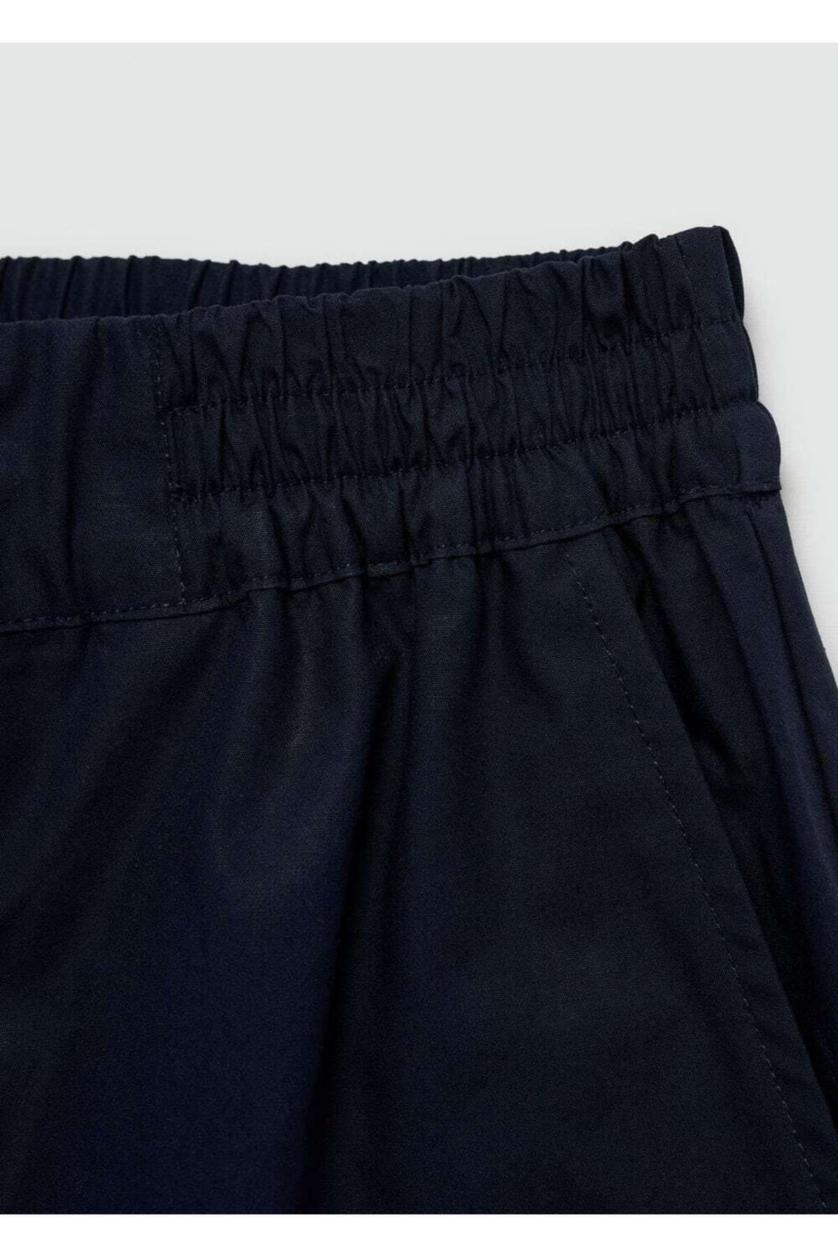 MANGO Woman-Pantaloni Wideleg din bumbac 8