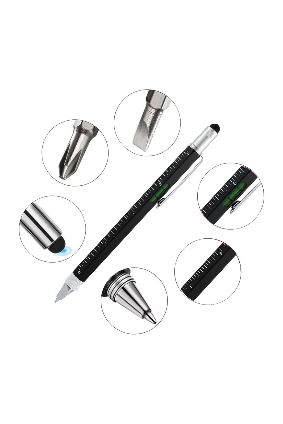 FLYON-Engineer Pen with Spirit Level Ruler and Screwdriver in 7-Function Special Box -666 4