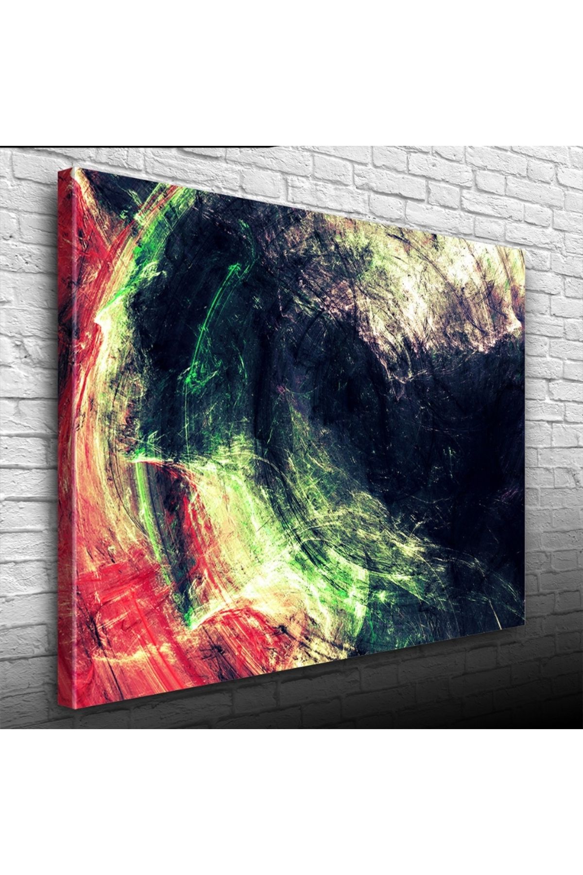 pazarella Siyah, Gri ve Kırmızı Soyut Kanvas Tablo 50 x 70