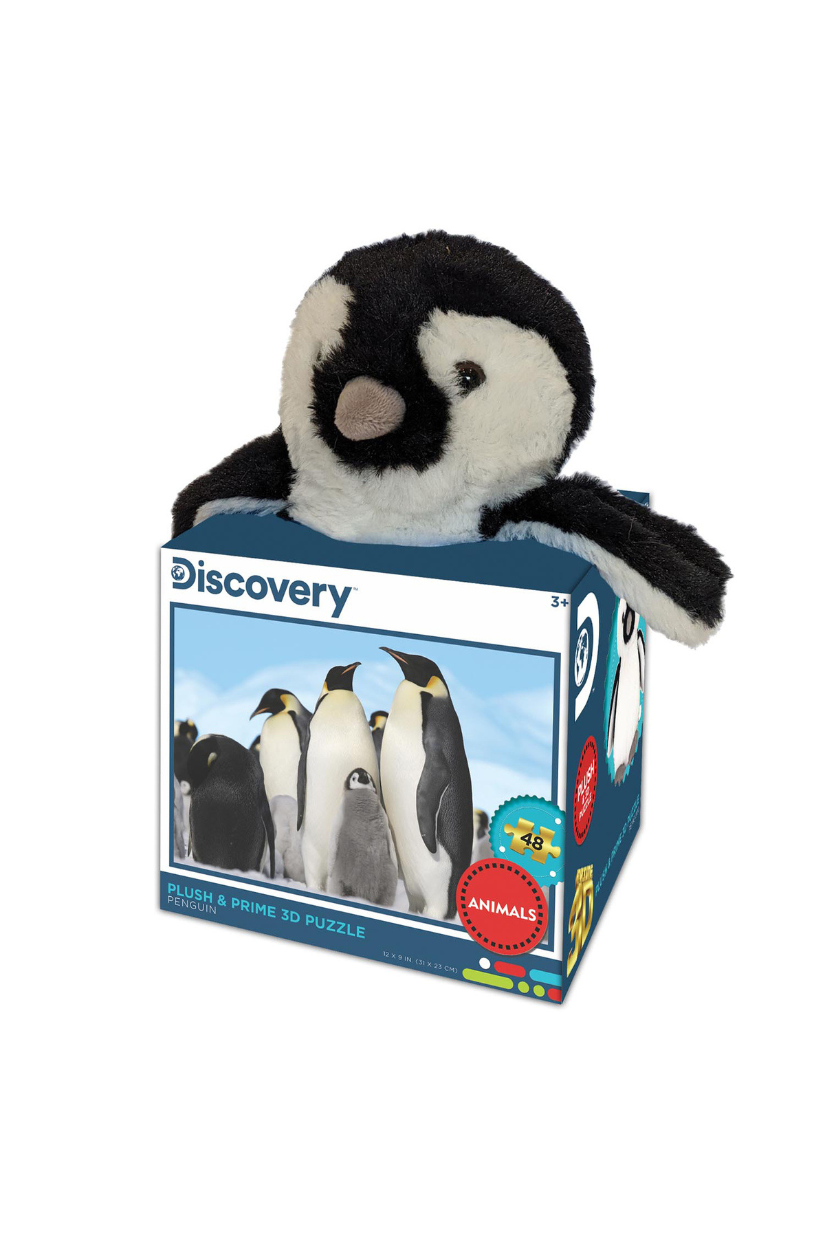 Cubic Fun-Prime 3D Penguin Plush and Selfie 48 Piece Puzzle 15809 1