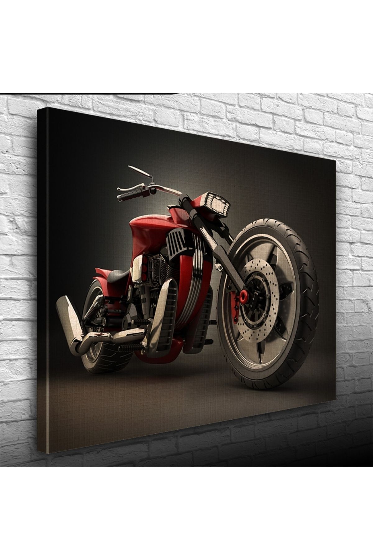 pazarella Kırmızı Concept Motosiklet Kanvas Tablo 50 x 70
