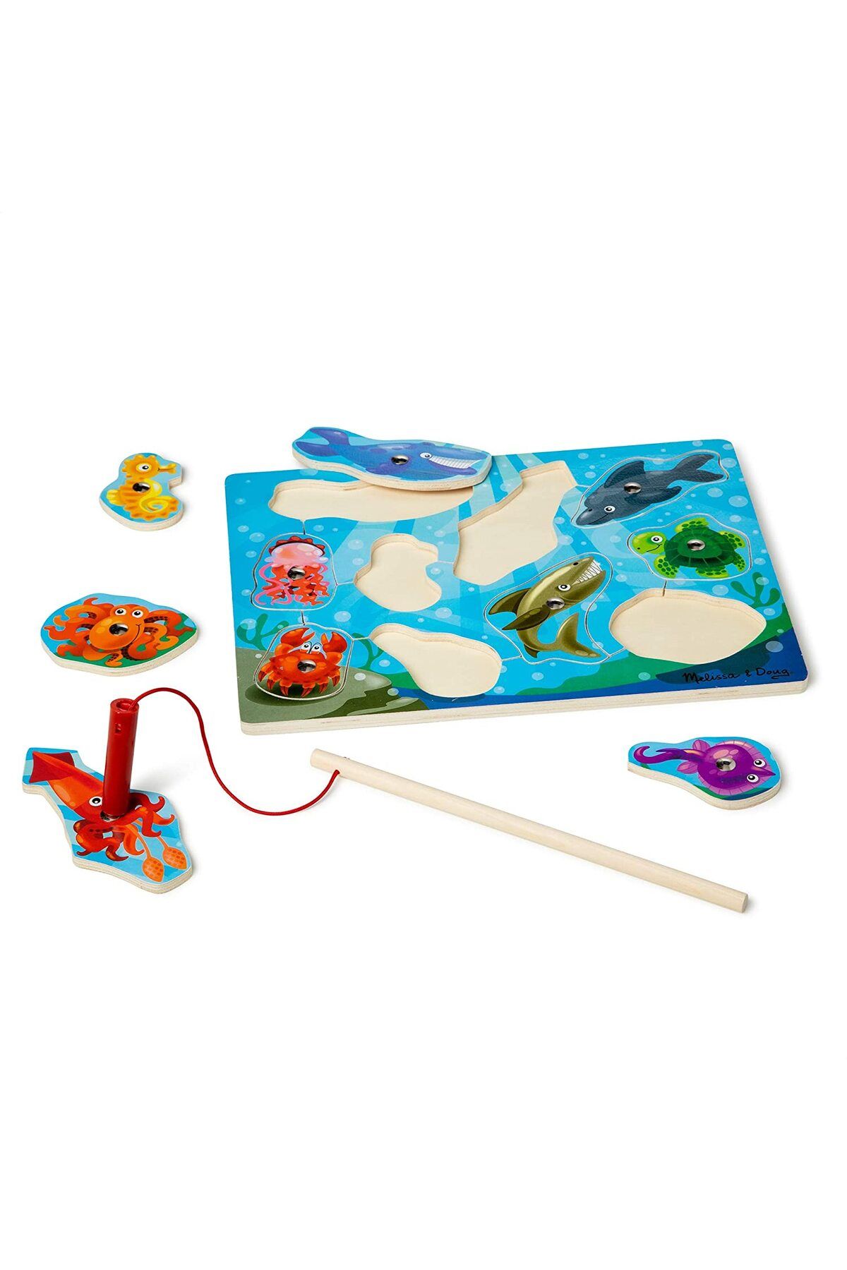 پازل ها و یاپبوزهای کودک Melissa Doug ملیسا داگ ماهیگیری مغناطیسی چوبی Melissa & Doug