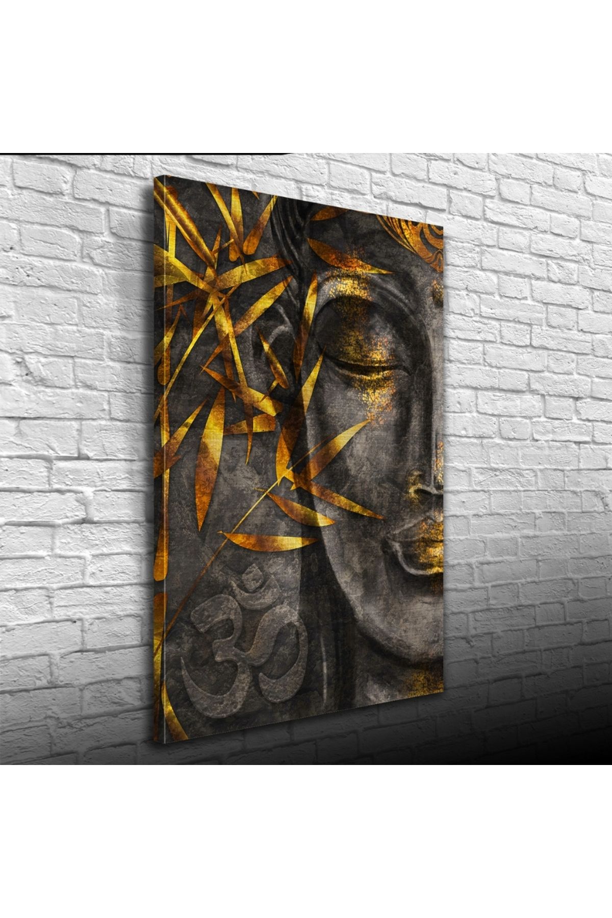 pazarella Soyut Gri ve Altın rengi Kadın Görseli Kanvas Tablo 50 x 70