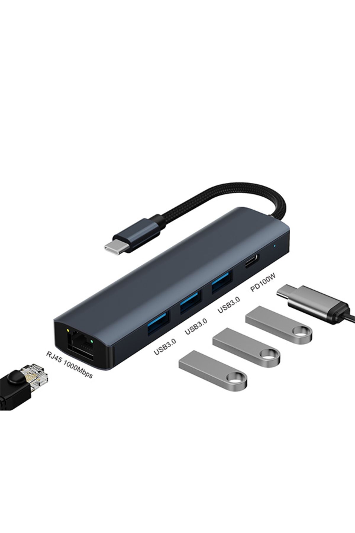bestdijital-BYL-2302 5 IN 1 Type-C To USB Converter Multiplier Hub 2