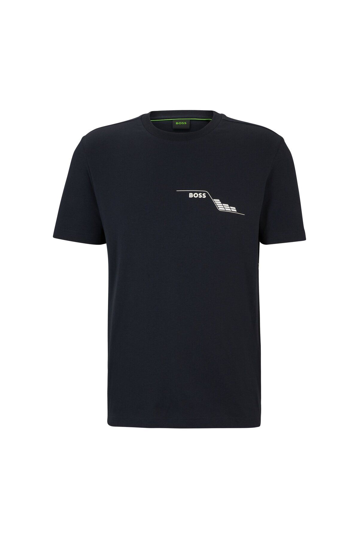 تی شرت آبی مردانه یقه دوچرخه و پنبه الگوی فصلی T Shirt BOSS