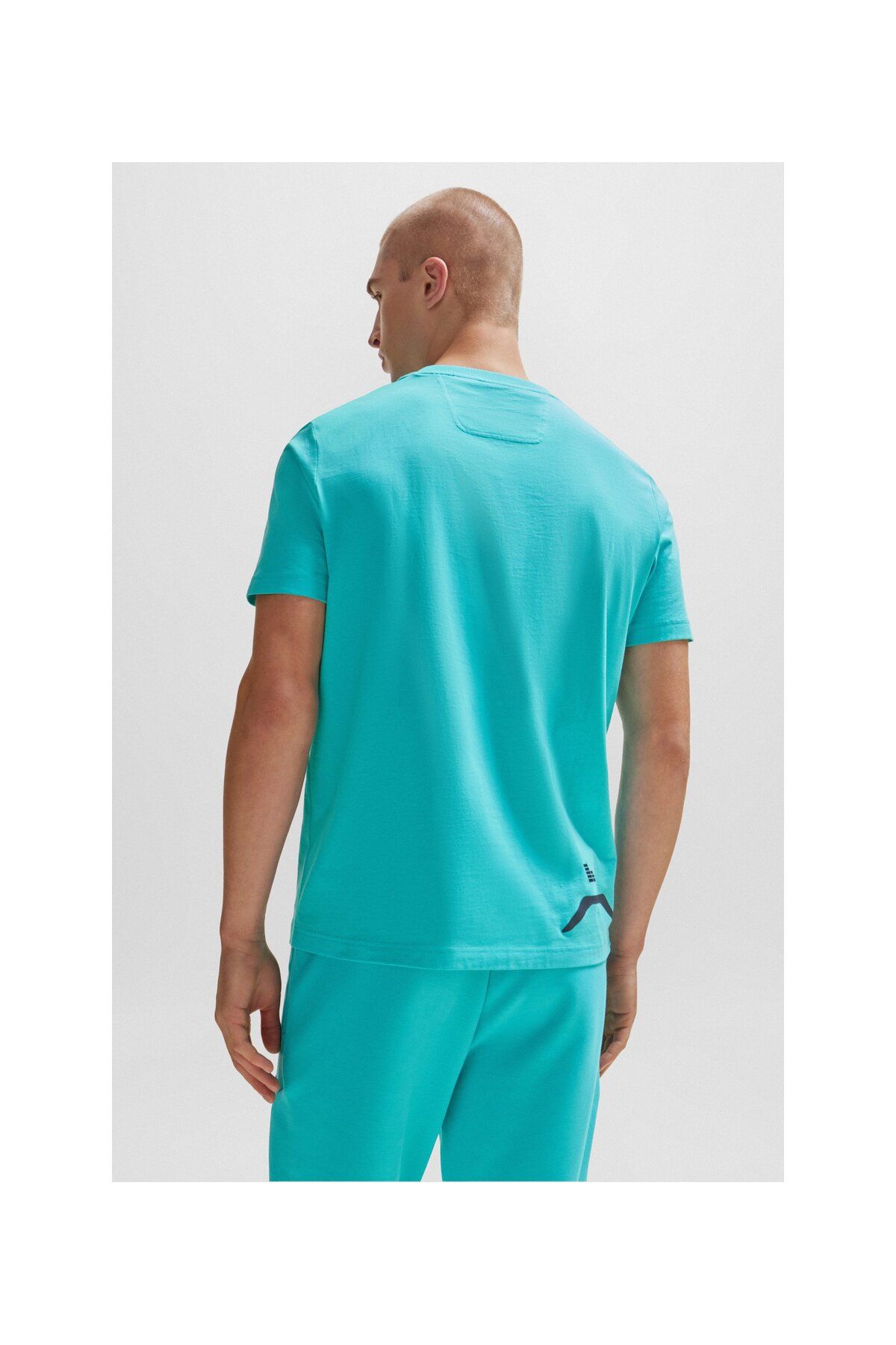 تی شرت سبز مردانه یقه دوچرخه و پنبه الگوی فصلی T Shirt BOSS