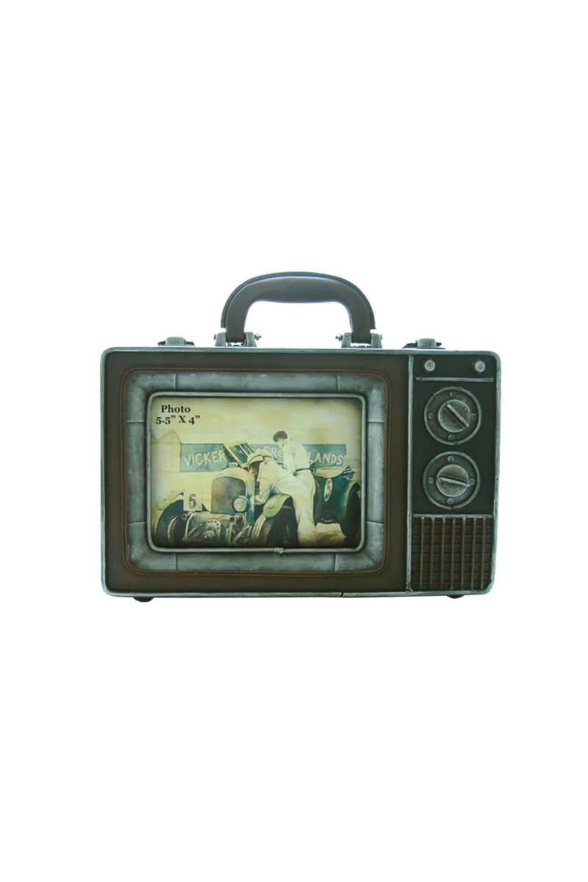 ascent store Dekoratif Metal Çerçeve Televizyon Temalı Vintage Hediyelik