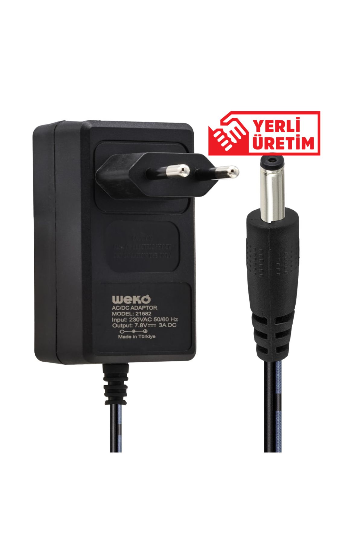 YTT Marketing YTTMRK 7.8 volt - 3 amper 3.5*1.35 uçlu yerli üretim ac plastik yazar kasa adaptörü