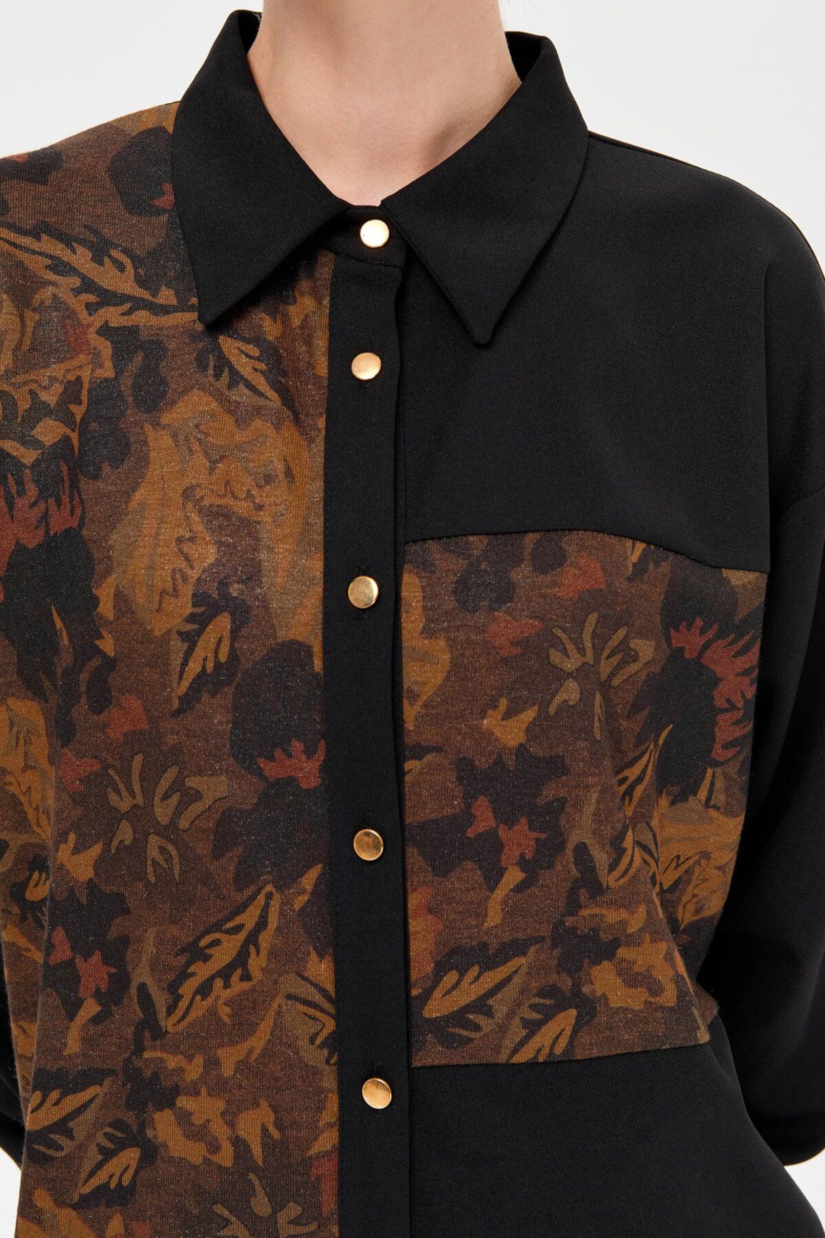 Esswaap-Khaki Tunic - Comfortable Fit, Leaf Pattern 5