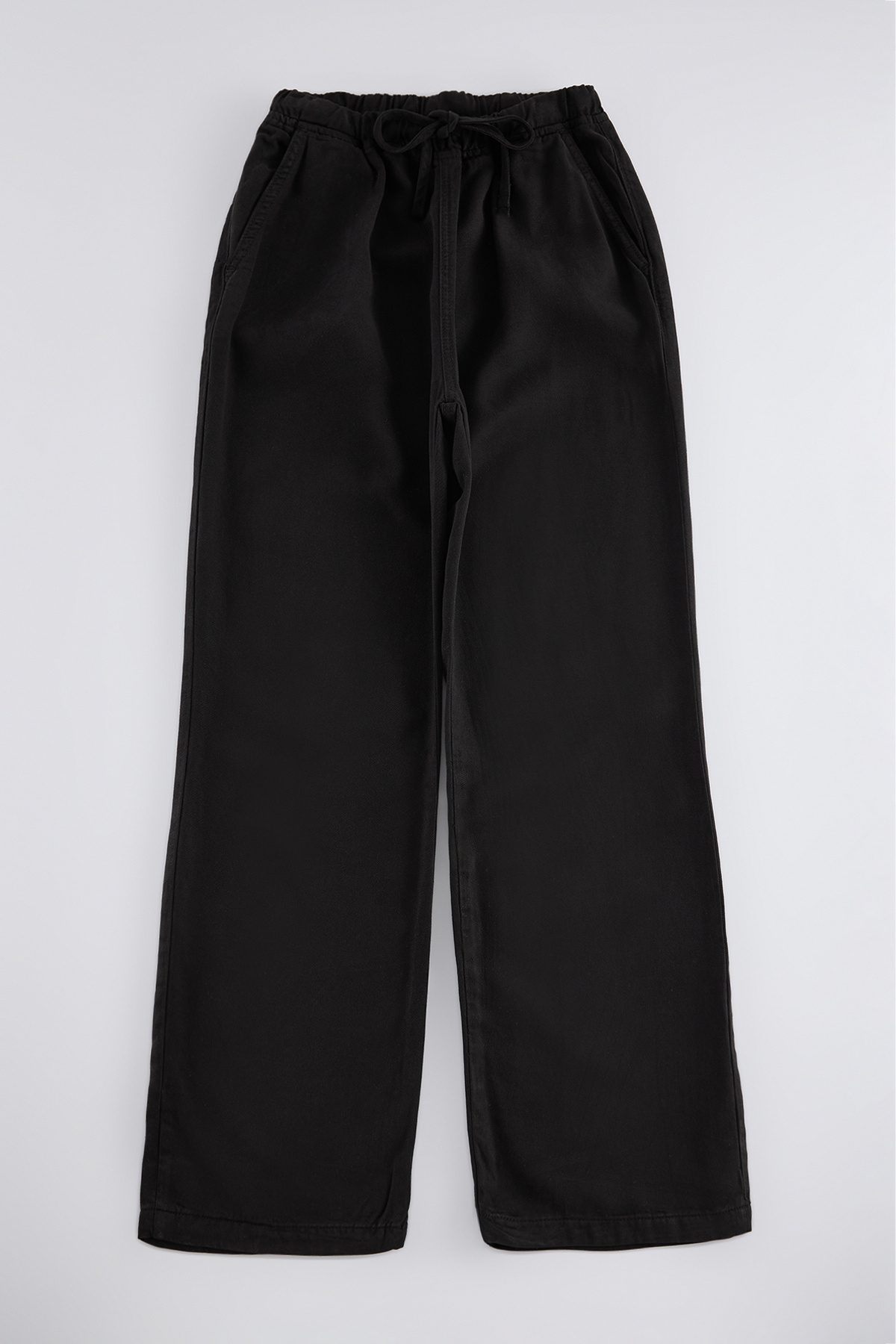 Trendyolmilla  More Sustainable Siyah %100 Tencel™ Beli Lastikli Yüksek Bel Jeans TWOSS24JE00203 - Görsel 9