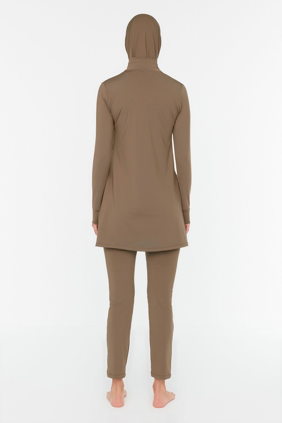 Trendyol Modest-Nerzfarbenes, langärmliges Performance-Strick-4-teiliges Badeanzug-Set TCTSS22CF0012 6