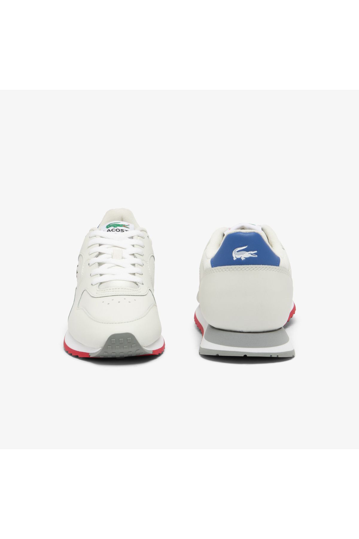 اسنیکر سفید مردانه کفش ورزشی پوست LineTrack Lacoste