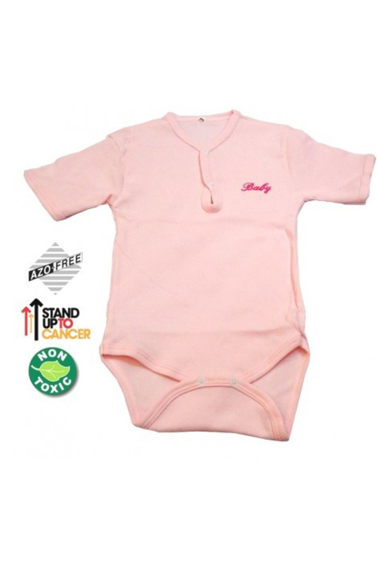 Sema Baby Yarım Kol Kaşkorse Badi (Body) - Pembe  6-12 Ay