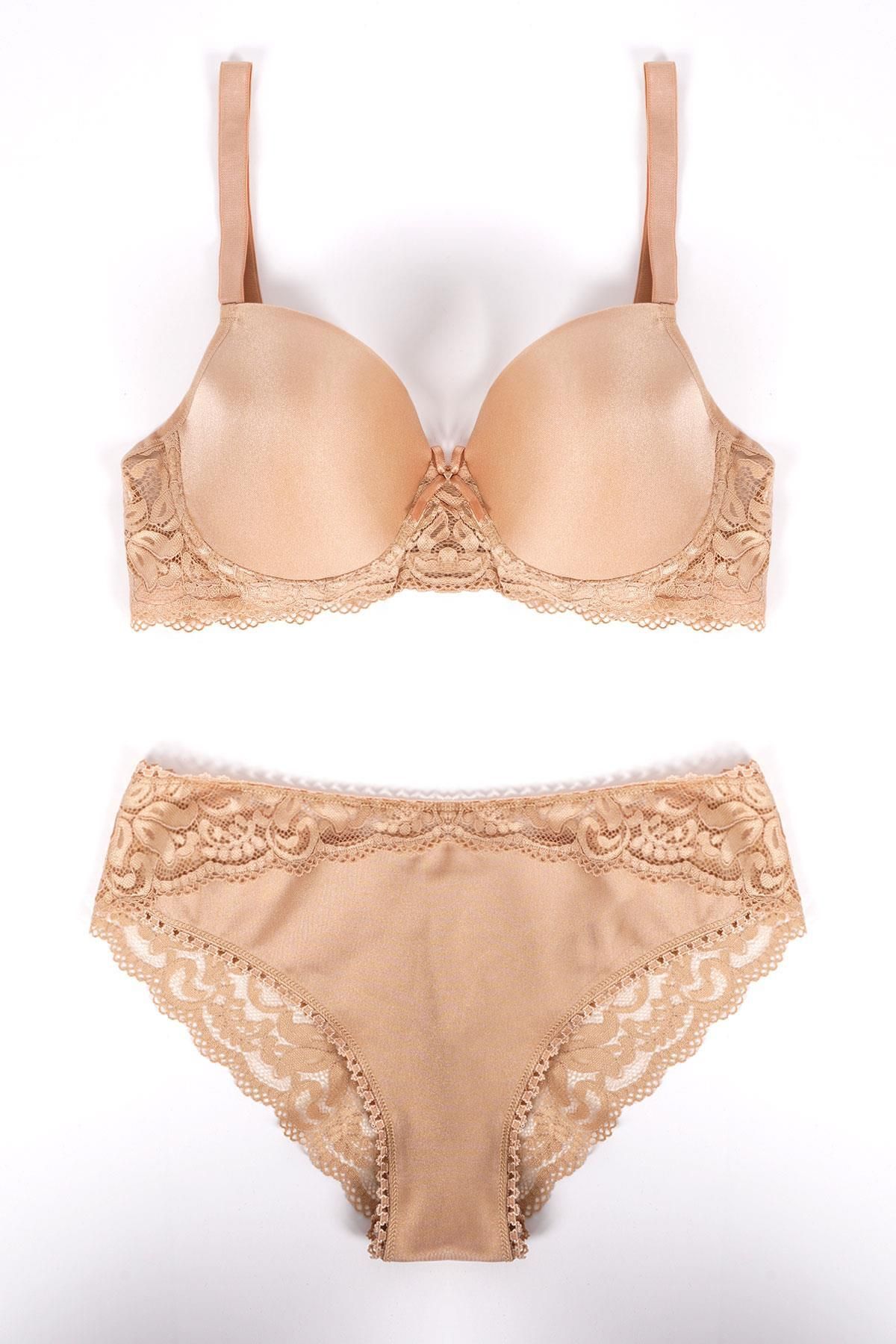 EMINNA-Nude Color Unfilled Underwear Set 1