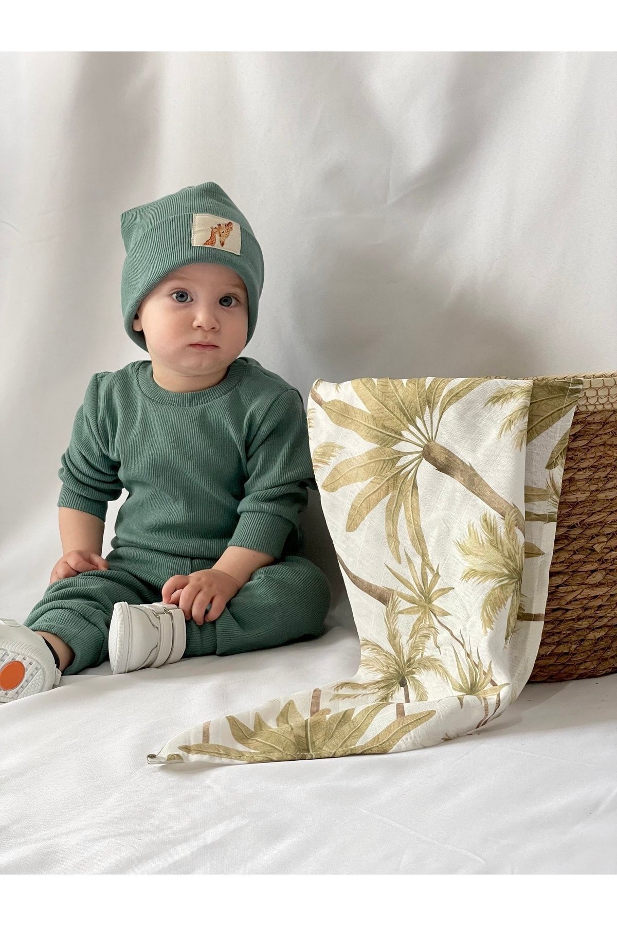 Pamuk Bereli 3lü Takım Bebek Ve Çocuk Yeşil