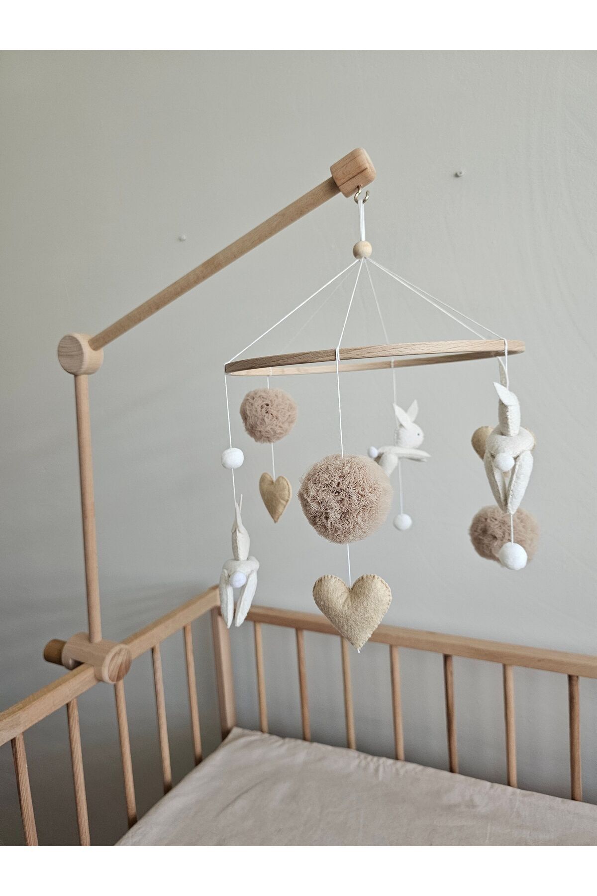 hobiimobiii Dönence (MÜZİKLİ) Bebek beşik süsü tavşanlı fotoğrafı 3 (önizleme)