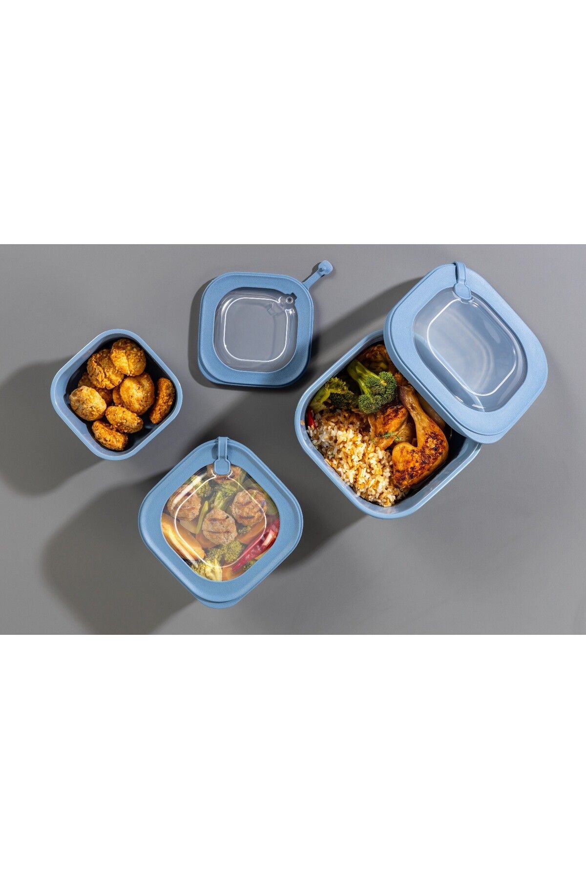 Nesto Home-Microwave Compatible Storage Container Set with 12 Lids 4X600 4X1100 4X1800 ml 3
